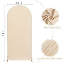 Tela de spandex para cubrir arcos, color beige, Chiara, 2,1 x 5 pies, decoración
