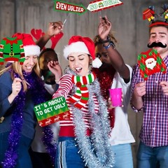 Ugly Christmas Sweater Party Decorations Photo Props 42Pcs Ugly Sweater Photo…