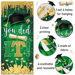 Green and Gold Graduation Decorations Class of 2026 Congrats Grad Banner and You