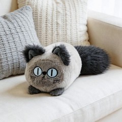 Cute Siamese Cat Plush Pillow Soft Fluffy Stuffed Kitty Cushion Home Decor