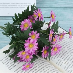 35cm Artificial Daisy Bouquet with Flexible Wire Stems for Home Office Garden
