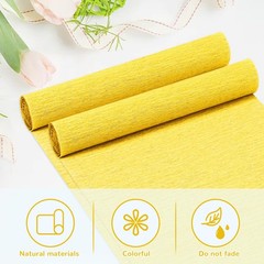 2 Rolls Yellow Crepe Paper Streamers 10 x 98Inch Sheets DIY Flower Crafts Decor