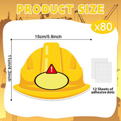 80Pcs Construction Helmet Cutouts Back to School Decorations Bulletin Board Cons
