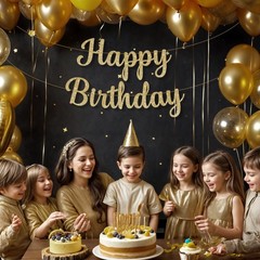 , Glitter Gold Happy Birthday Banner – Pre-Strung 10 Feet, Happy Birthday Sig…