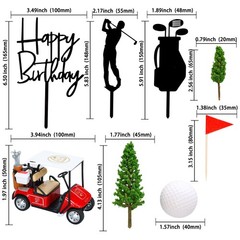Gyufise 22Pcs Golf Cake Decorations Golf Cart Cake Toppers Heading for The Gr…