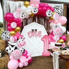 Cow Balloon Pink 40 Inch Large Number 1 One Letter Banner Balloons Cow Shape …