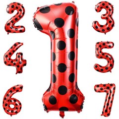 40 Inch Ladybug Large Number 1 Balloon 40 Inch Decorations Supplies Black Red…