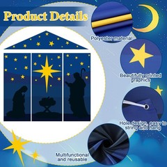 4 Pcs Christmas Nativity Scene Banners Decorations Jesus Religious Front Door…