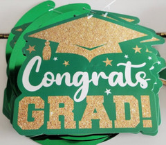 98 PIECES GRADUATION PARTY DECORATIONS CARDBOARD WITH GREEN AND YELLOW FOILS