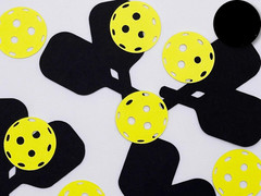 100PCS Pickleball Die Cut Confetti,Pickleball Birthday Table Confetti for Pickle