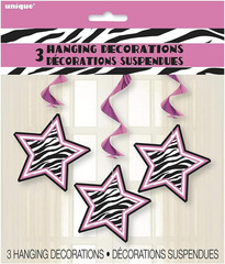 Zebra Passion Pink Hanging Swirl Hanging Decorations (26″, 3Ct) – Eye-Catching P