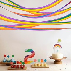 15 PCS Rainbow Crepe Paper Rolls Streamer Decoration Pride Birthday Party