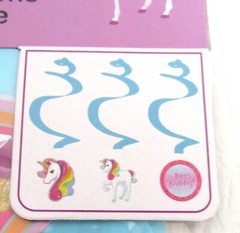 Rainbow Unicorn Hanging Swirl Decorations 3 Count New