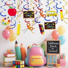 46 PCS Back to School Decorations Hanging Swirls – First Day of School Hanging D