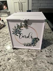 OurWarm Wedding Shower Reception PVC Gift Card Money Box with Slot, Lock & Key