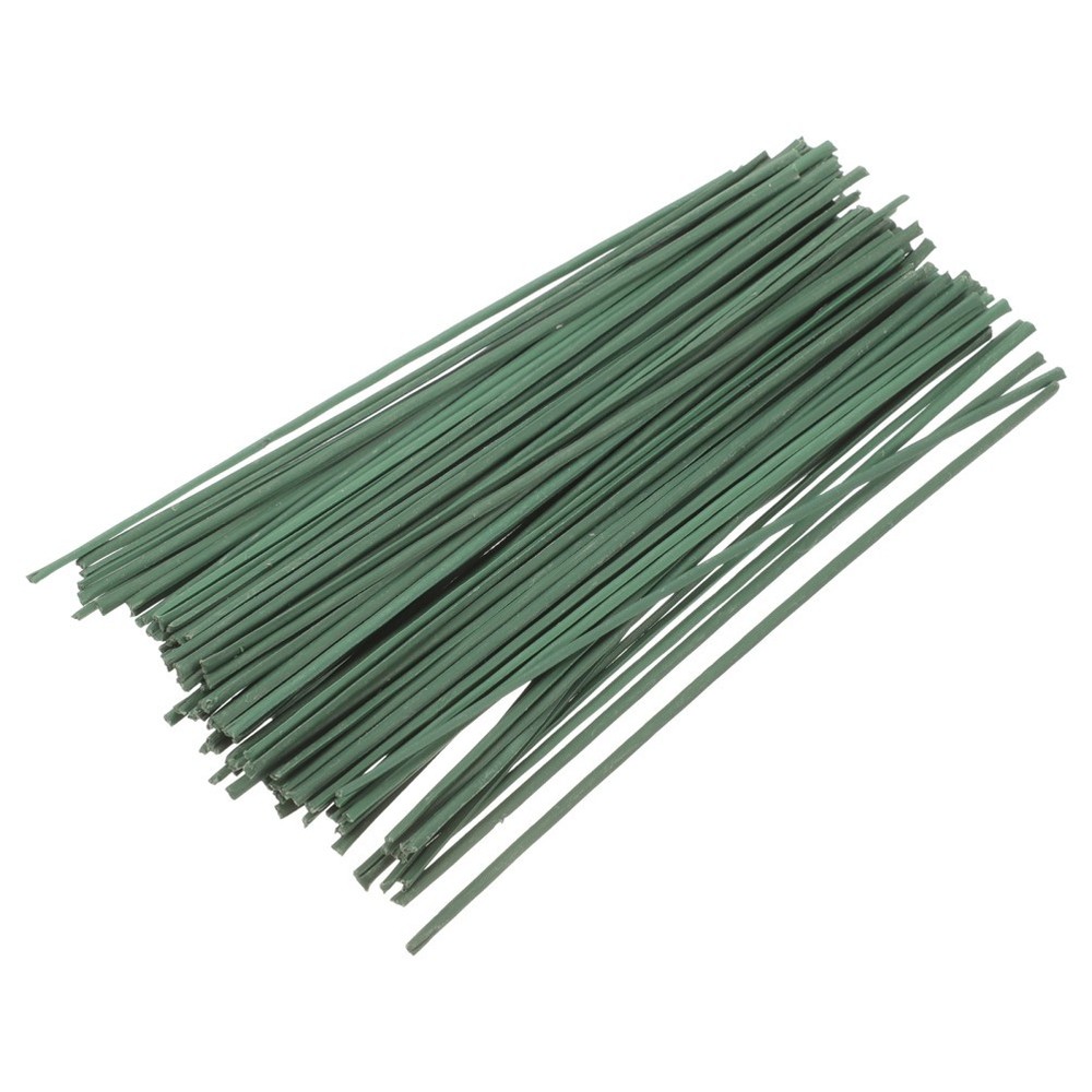 100Pcs Green Metal Flower Rods Flexible Floral Wire for Artificial Flower Craft