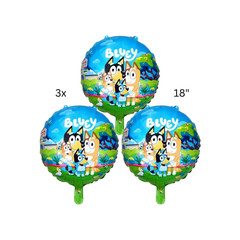 Bluey Birthday Party Balloons Decoration Set Kids Celebration Blue Green Family
