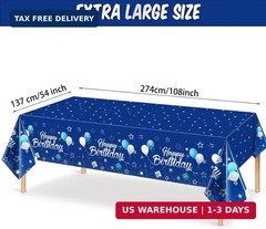 Tegeme Navy Blue Party Supplies Stars Happy Birthday Tablecloths Starry Confetti