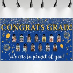 2026 Graduation Backdrop K-12th Congrats Grad Banner 73 x 44 Inch Personalized..