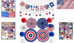 Recyclable 4th of July Decorations Set: 26pcs Love Banner & Hanging Decor
