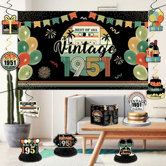 75Th Birthday Decorations for Men Women, 40 Pcs Vintage 1951 Birthday Party Deco