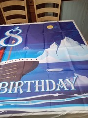 Happy 8th Birthday Banner Backdrop Tapestry Party Supplies 58 X 39 Inches