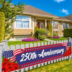 America 250th Anniversary Banner for Fence 4th of July Fourth of July Patriot…