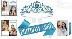 Elegant Birthday Tiara & Princess Sash Set – Perfect for Special Celebrations