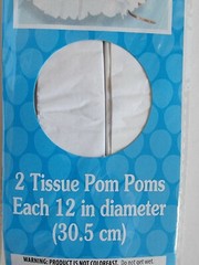 Tissue Decoration Set Pom Poms & Pom Pom Garland White New