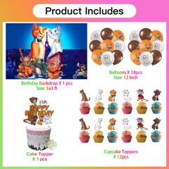 The Aristocats Party Supplies Set Plates Balloons Cake Toppers Banner Gift