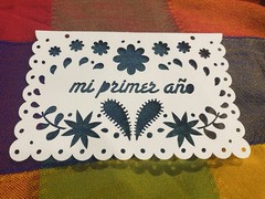 Papel Picado Party Decorations Custom Name Sign Floral Multicolor