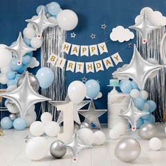 12 Pcs Four Angle Star Balloons, 26 Inch & 10 Inch Silver Star Foil Balloons …