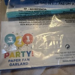 321 Party! Paper Fan Garland – 8ft Multicolor Hanging Decoration B1