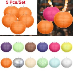 5 Pcs Paper Lantern Lamp Shade Decoration Wedding Birthday Party Festival 10″