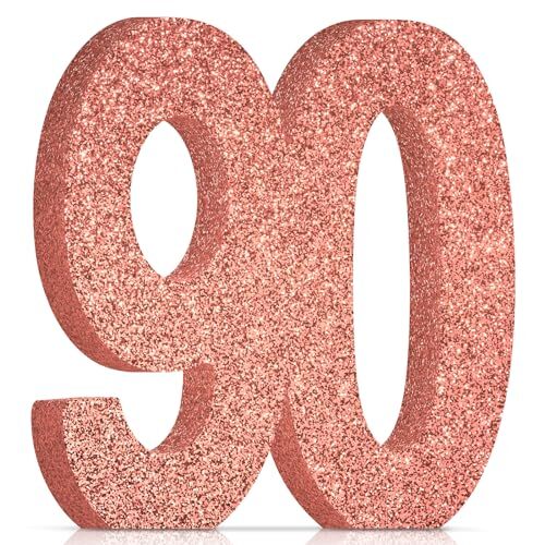 90th Birthday Decorations for Women,90th Anniversary Decorations,Rose Gold Gl…