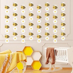 Panelee 8 Pcs Bee and Daisy Groovy Boho Party Hanging Banners Retro Paper Dai…
