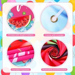 Summer Time Decorations Watermelon Ice Cream Door Cover Banner Gift 6×2.9ft