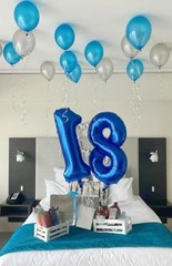 Balloon 8 Numbers, 40 Inch Large Birthday Decorations for Men, Number 8 Blue