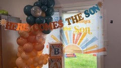 Retro Sun Baby Shower Decor – Sunshine Theme, Boho Boy Party Supplies & Decorati
