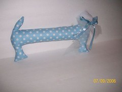 Graduation Birthday Baby Shower Autograph Dog 16″ X 8.5″ Blue/White Polka Dots