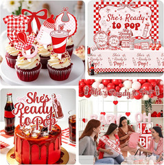 Shes Ready to Pop Baby Shower Decorations, All-In-1 Retro Soda Pop Baby Shower D