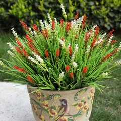alyptus Artificial Flowers Outdoor 12 Bundles Fake Plants Large, Red