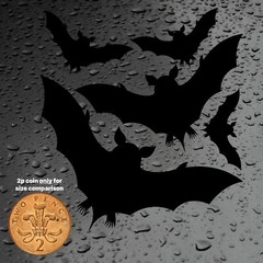 5 x Black Bat Stickers Halloween Vinyl Decal for Cars, Laptops, iPads, Crafting