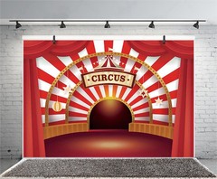Circus Backdrop Red Curtain Carnival Kids Birthday Party Photo Background Banner