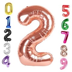 40 Inch Balloon, Giant 2 Number Balloons for 2nd Birthday Number 2 Rose Gold