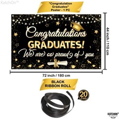 Graduation Decorations 2026 | XtraLarge Congrats Grad Banner – 72×44 Inch, Gr…