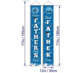 Happy Fathers Day Decorations 72×12 Inches inches, Blue and white