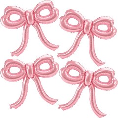 4 Pcs Pink Bow Balloons Bow Party Decorations for Girl Women Pink Bow Birthda…