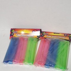 Tropical Luau Party Decorations Shot Glasses Plastic Y2K Tube Shot Cup Tiki Cups