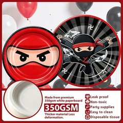 Ninja Birthday Disposable Tableware (2) Tablecovers and Decorations (25 Guests)